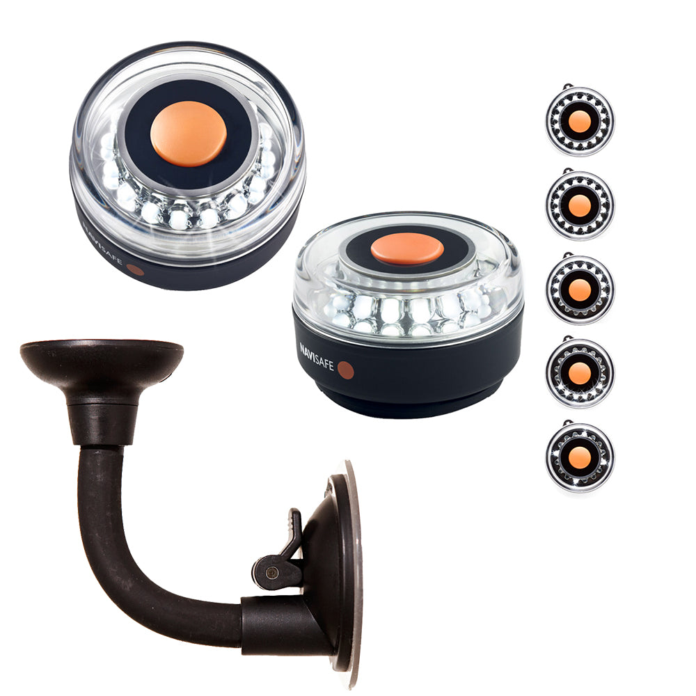 Navisafe Portable Navilight 360 2NM - White w/Bendable Suction Cup Mount - Deckhand Marine Supply