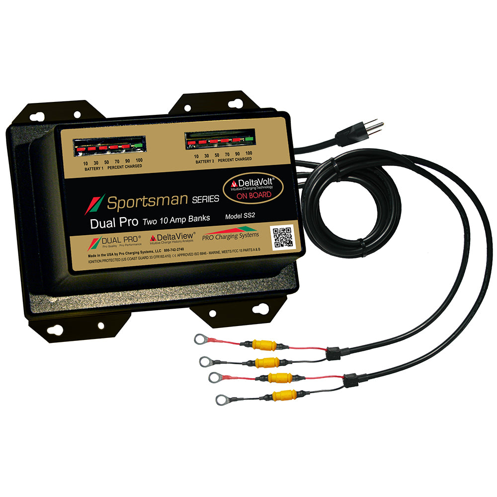 Dual Pro Sportsman Series Battery Charger - 20A - 2-10A-Banks - 12V/24V - Deckhand Marine Supply