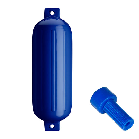 Polyform G-5 Twin Eye Fender 8.8" x 26.8" - Cobalt Blue w/Adapter - Deckhand Marine Supply