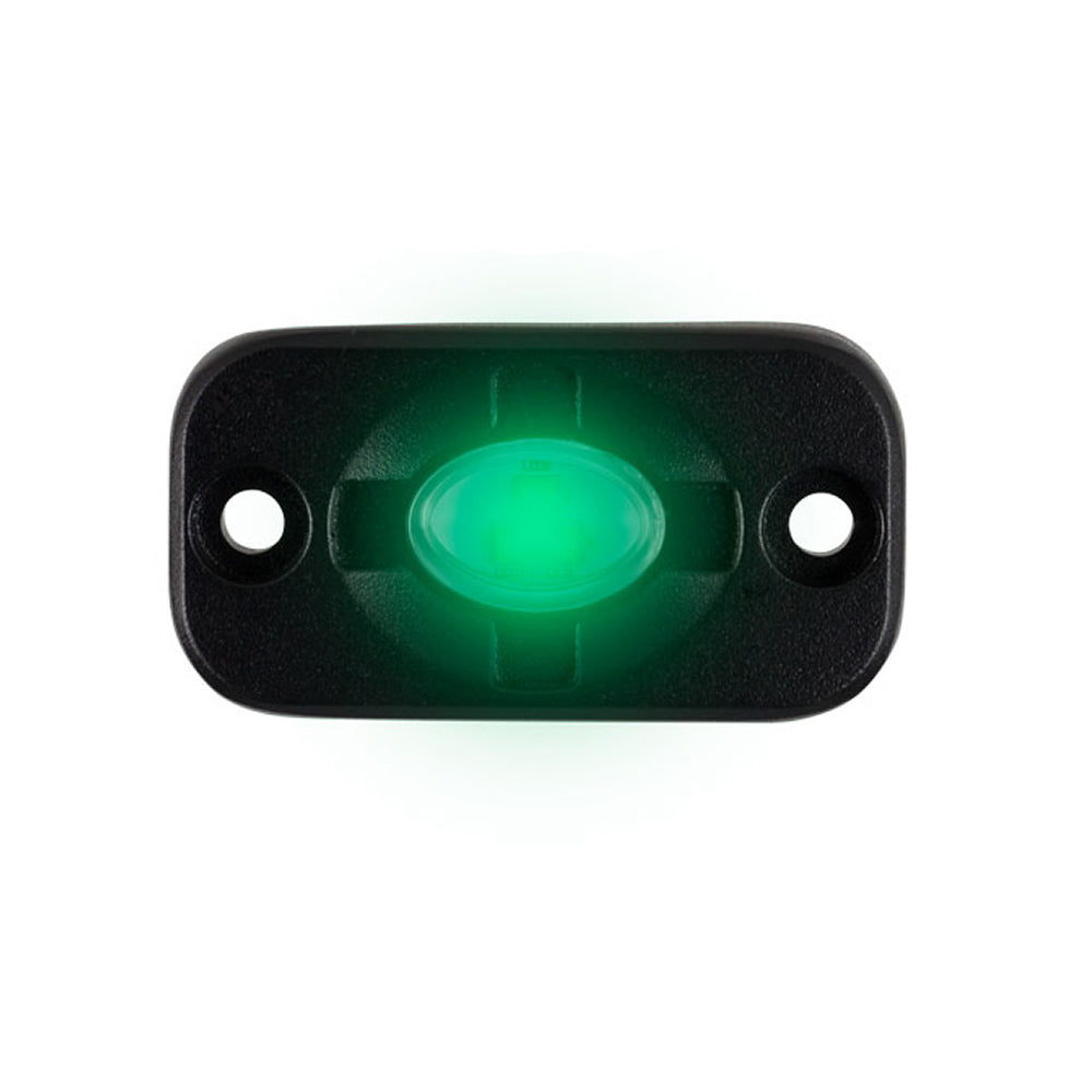 HEISE Auxiliary Accent Lighting Pod - 1.5" x 3" - Black/Green - Deckhand Marine Supply
