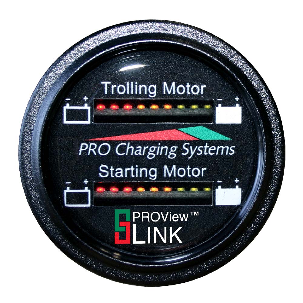 Dual Pro Battery Fuel Gauge - Marine Dual Read Battery Monitor - 12V/24V System - 15 Battery Cable - Deckhand Marine Supply