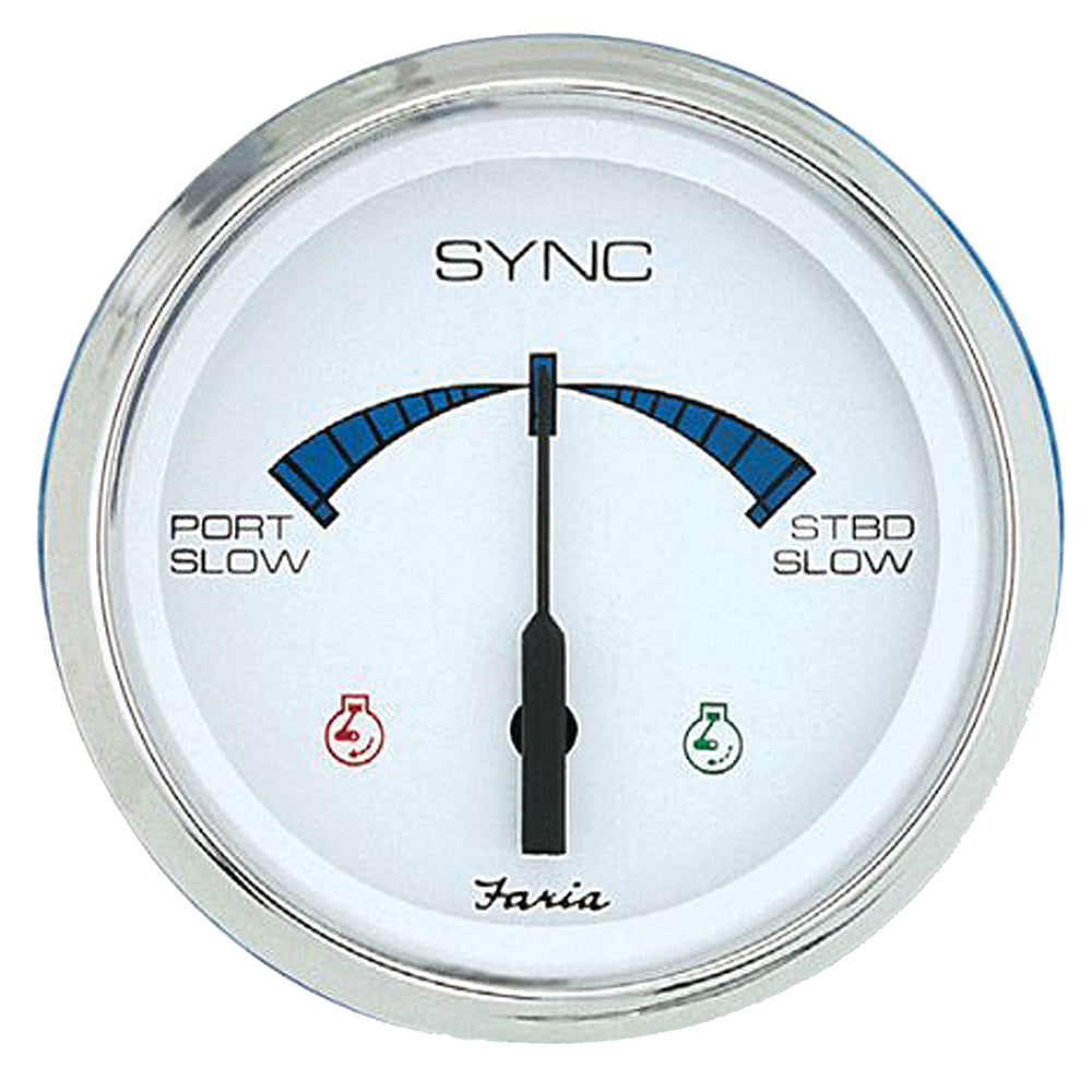 Faria 4" Chesapeake SS White Engine Synchronizer - Dual Gas  Var Ratio Alt Diesel - Deckhand Marine Supply