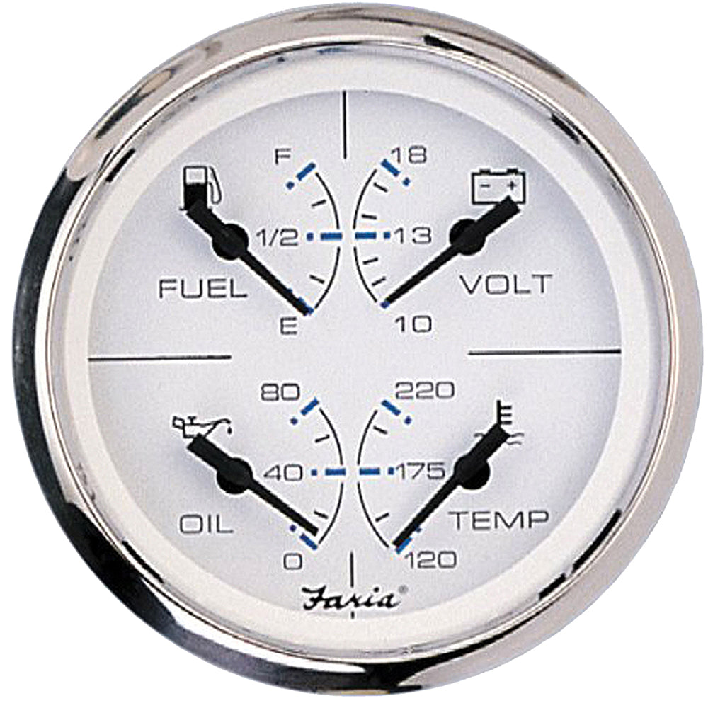 Faria Chesapeake White SS 4" Multifunction Gauge - Deckhand Marine Supply