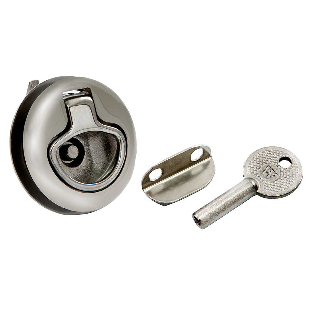 Whitecap Mini Slam Latch Stainless Steel Locking Pull Ring - Deckhand Marine Supply