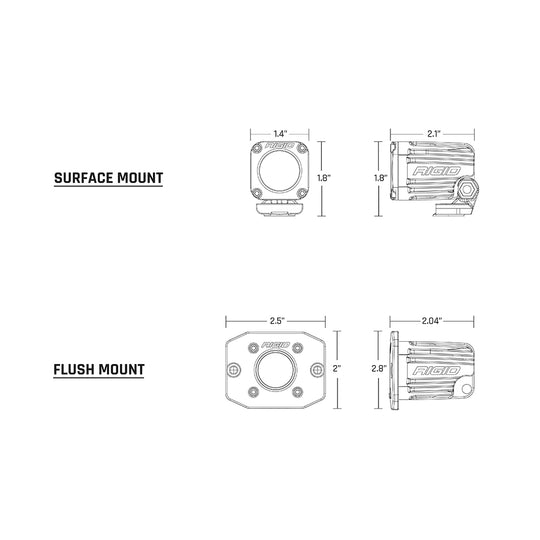 RIGID Industries Ignite Flush Mount Flood - Black - Deckhand Marine Supply