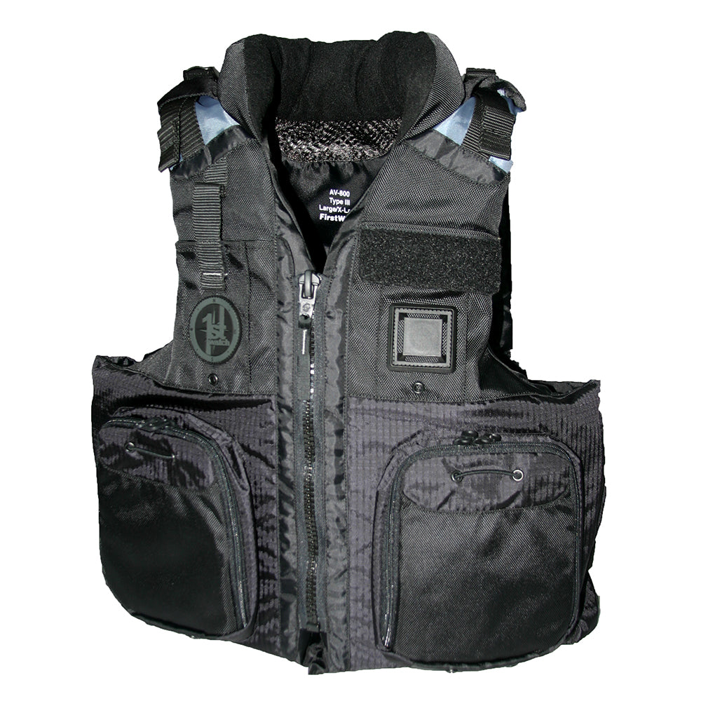 First Watch AV-800 Four Pocket Flotation Vest - Black - Large to XL - Deckhand Marine Supply
