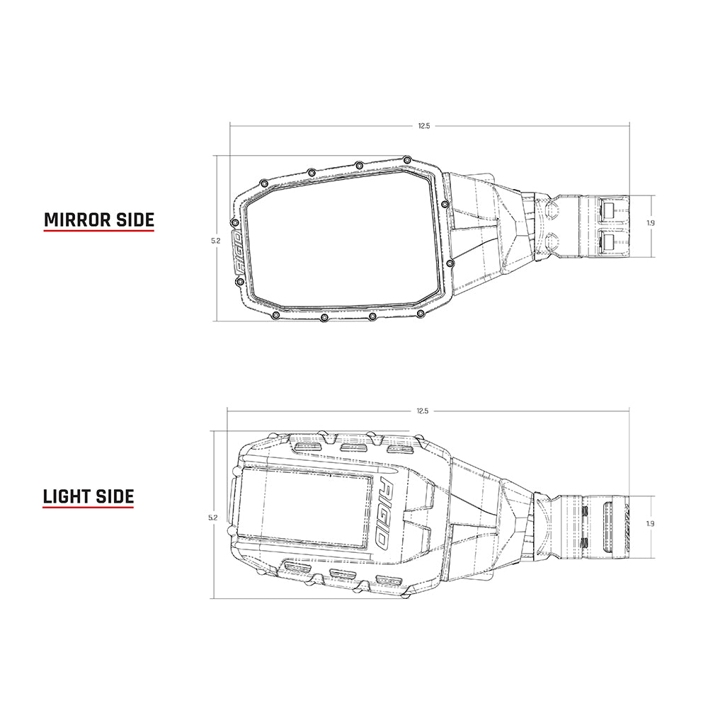 RIGID Industries Reflect Mirror Light - Black (Pair) - Deckhand Marine Supply