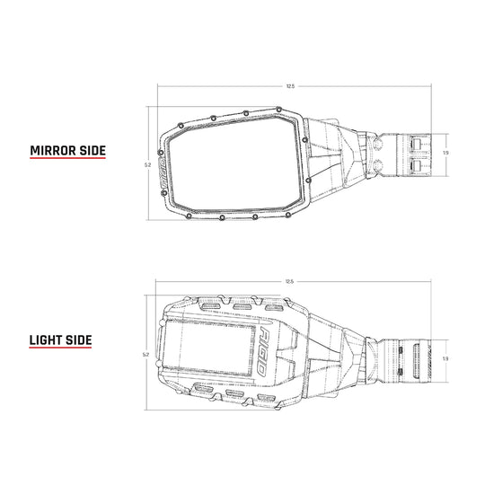 RIGID Industries Reflect Mirror Light - Black (Pair) - Deckhand Marine Supply