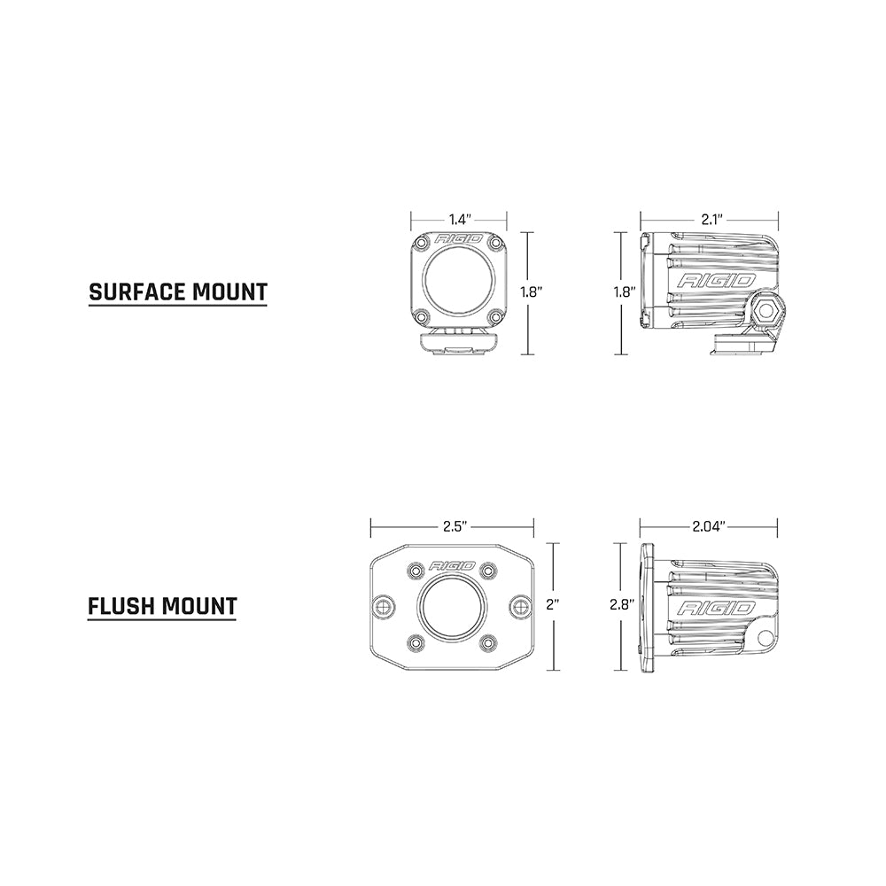 RIGID Industries Ignite Flush Mount Flood - Single - Black - Deckhand Marine Supply