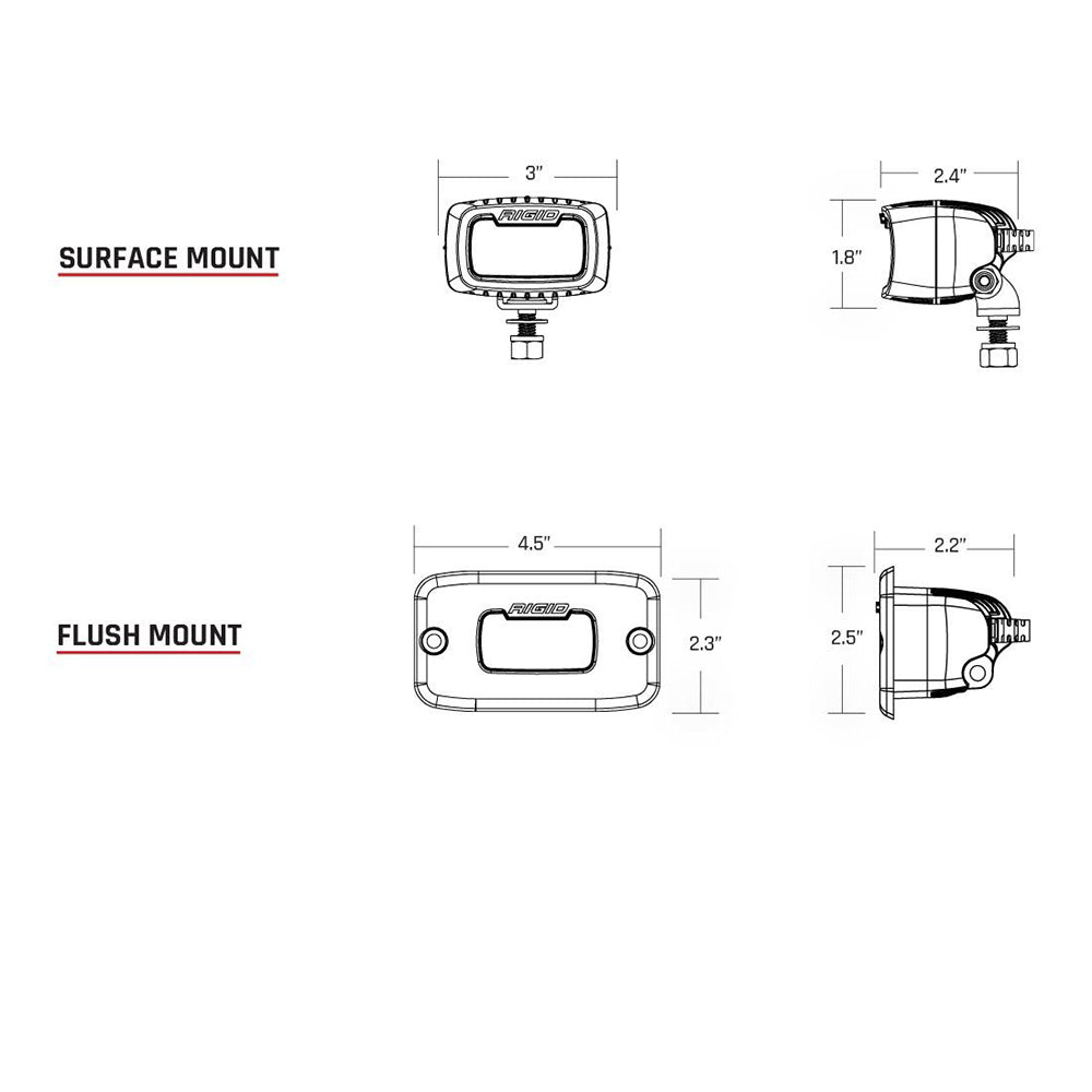 RIGID Industries SR-M Series PRO Diffused Backup Kit - Black - Deckhand Marine Supply