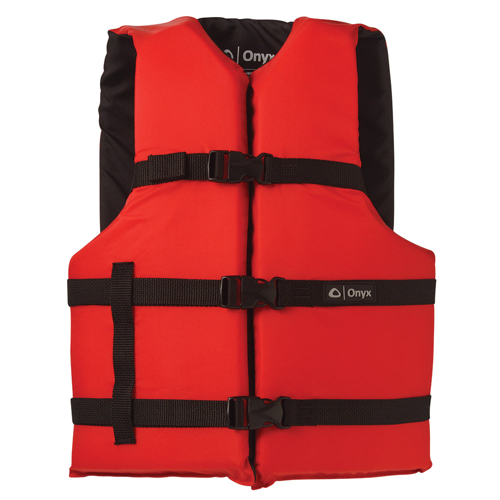 Onyx Nylon General Purpose Life Jacket - Adult Universal - Red - Deckhand Marine Supply