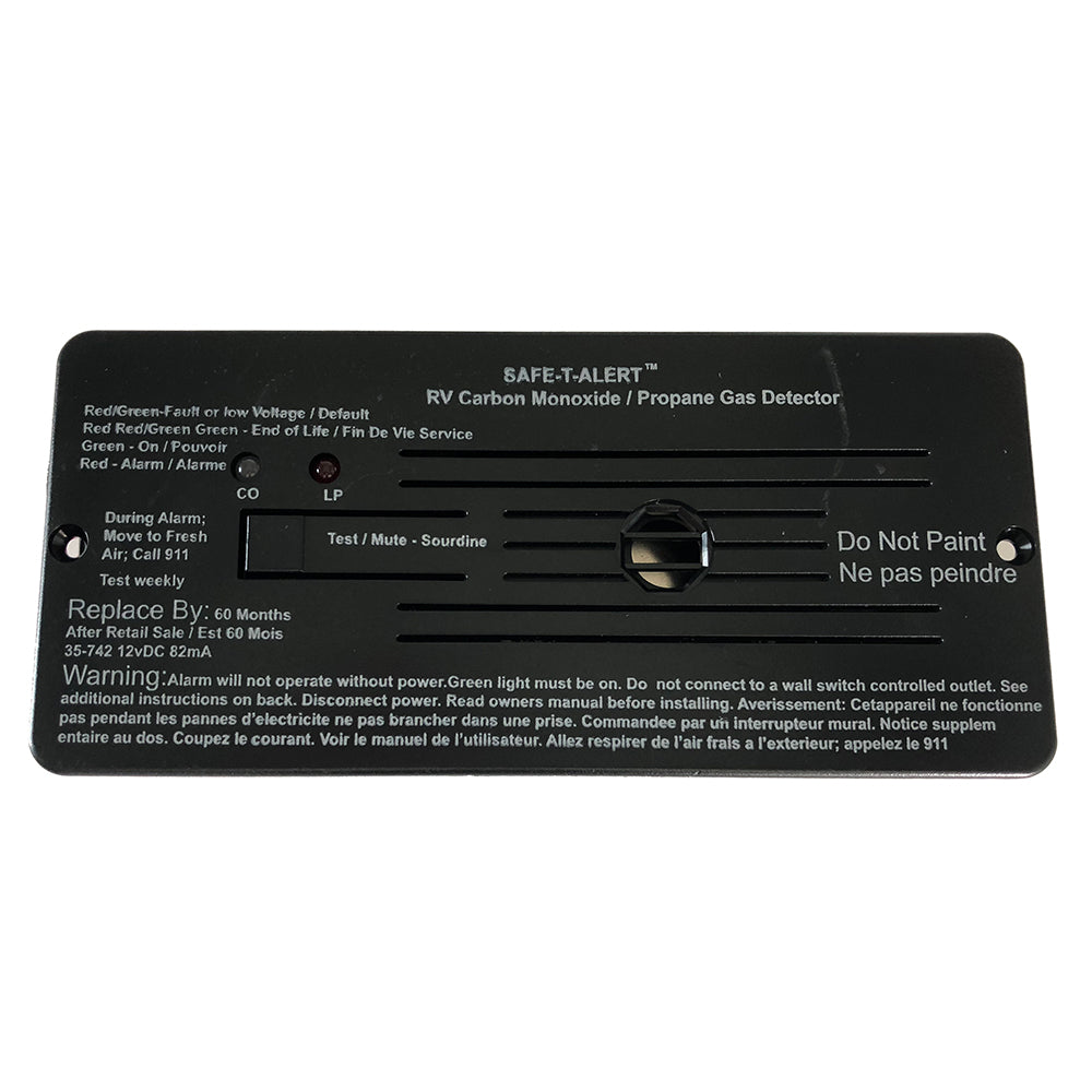 Safe-T-Alert Combo Carbon Monoxide Propane Alarms Flush Mount - Black - Deckhand Marine Supply