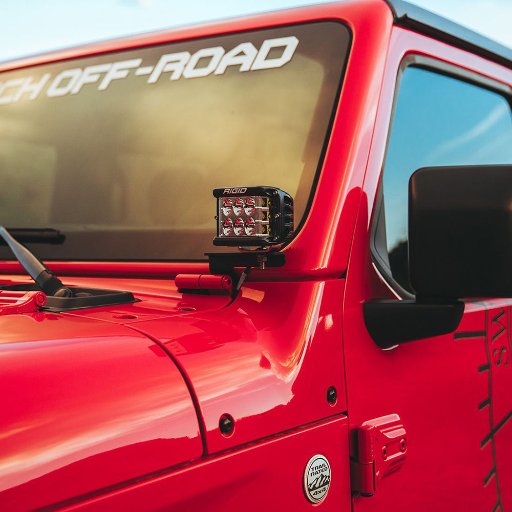 RIGID Industries 2018 Jeep Wrangler JL A-Pillar Mount f/2 D-Series, D-SS, SR-M or Ignite Lights - Deckhand Marine Supply