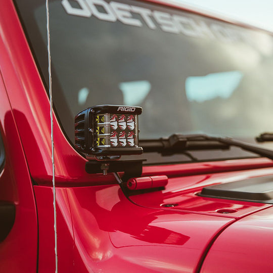 RIGID Industries 2018 Jeep Wrangler JL A-Pillar Mount f/2 D-Series, D-SS, SR-M or Ignite Lights - Deckhand Marine Supply