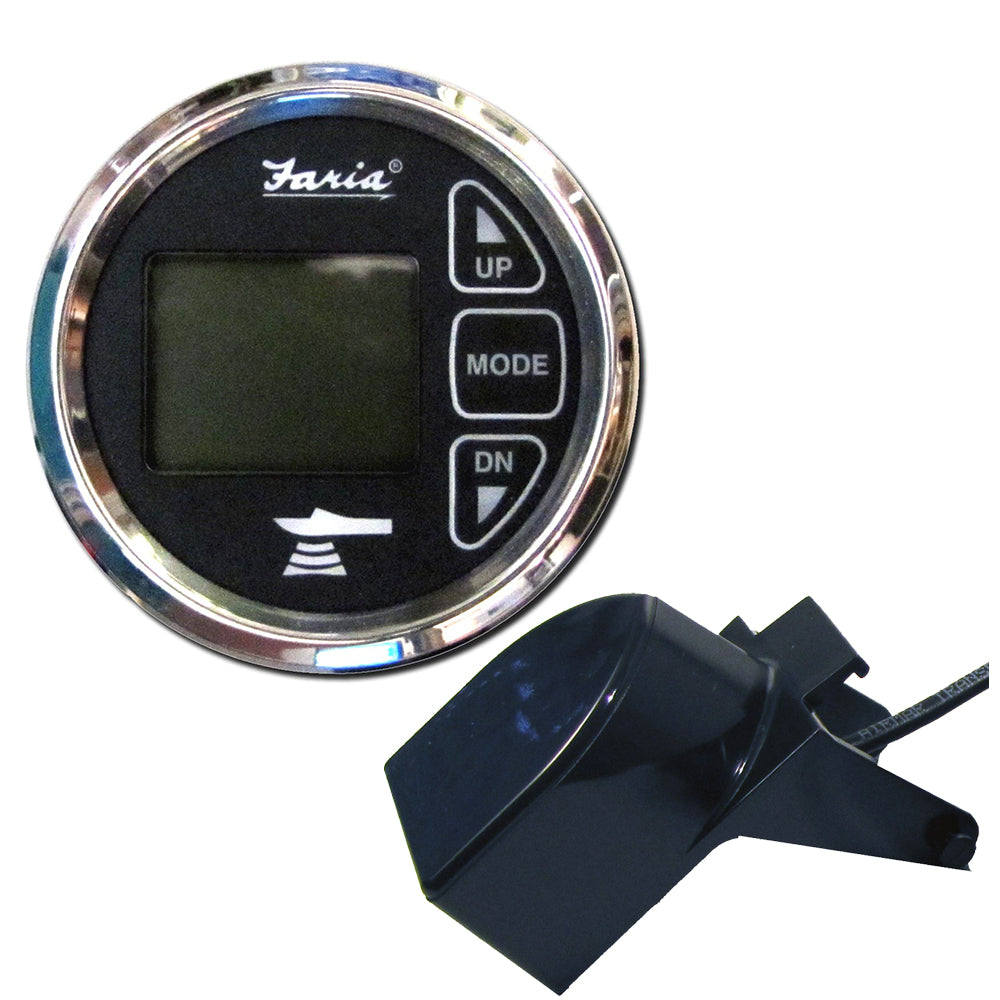 Faria Chesapeake Black 2" Dual Depth  Temp Sounder w/Transom Mount Transducer - Deckhand Marine Supply
