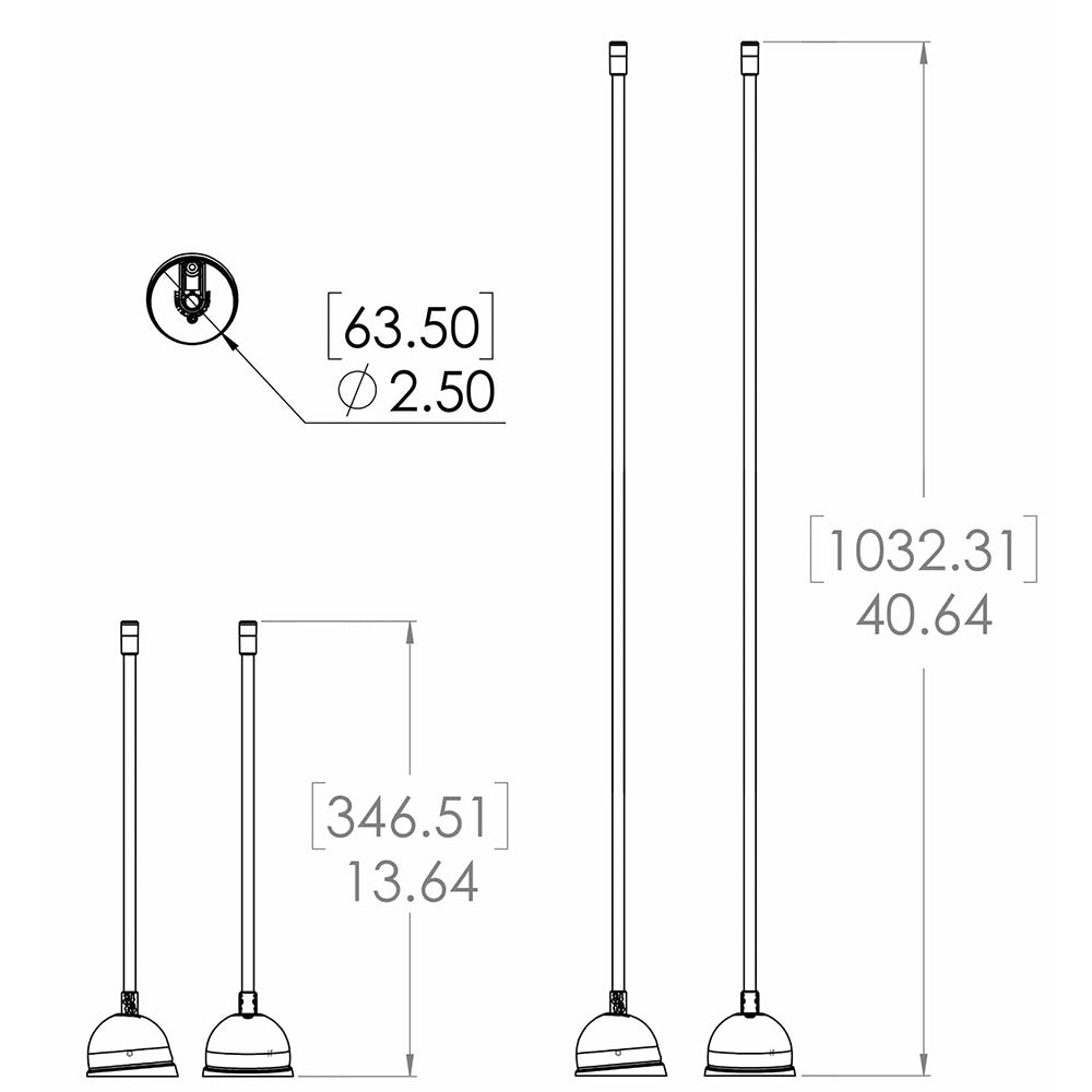 Lumitec Contour Anchor Light - 12" - Black Shaft White Base - Deckhand Marine Supply