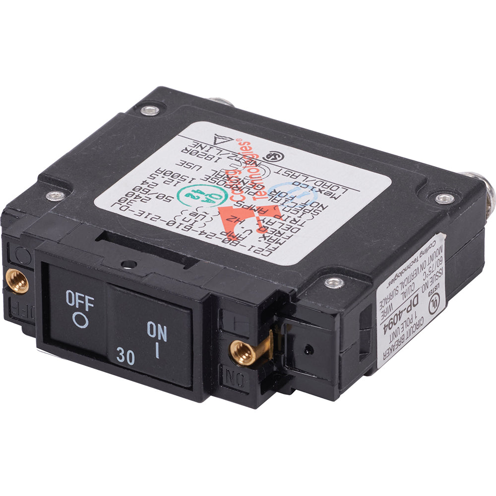Blue Sea 7458 UL-489 Circuit Breaker - 30A Flat Rocker - Deckhand Marine Supply