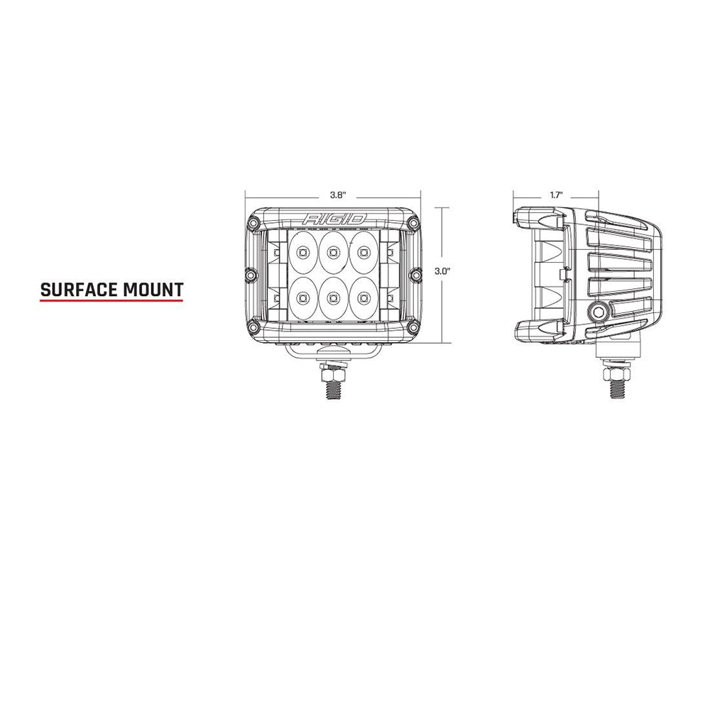 RIGID Industries D-SS Series PRO Spot Surface Mount- Black - Deckhand Marine Supply