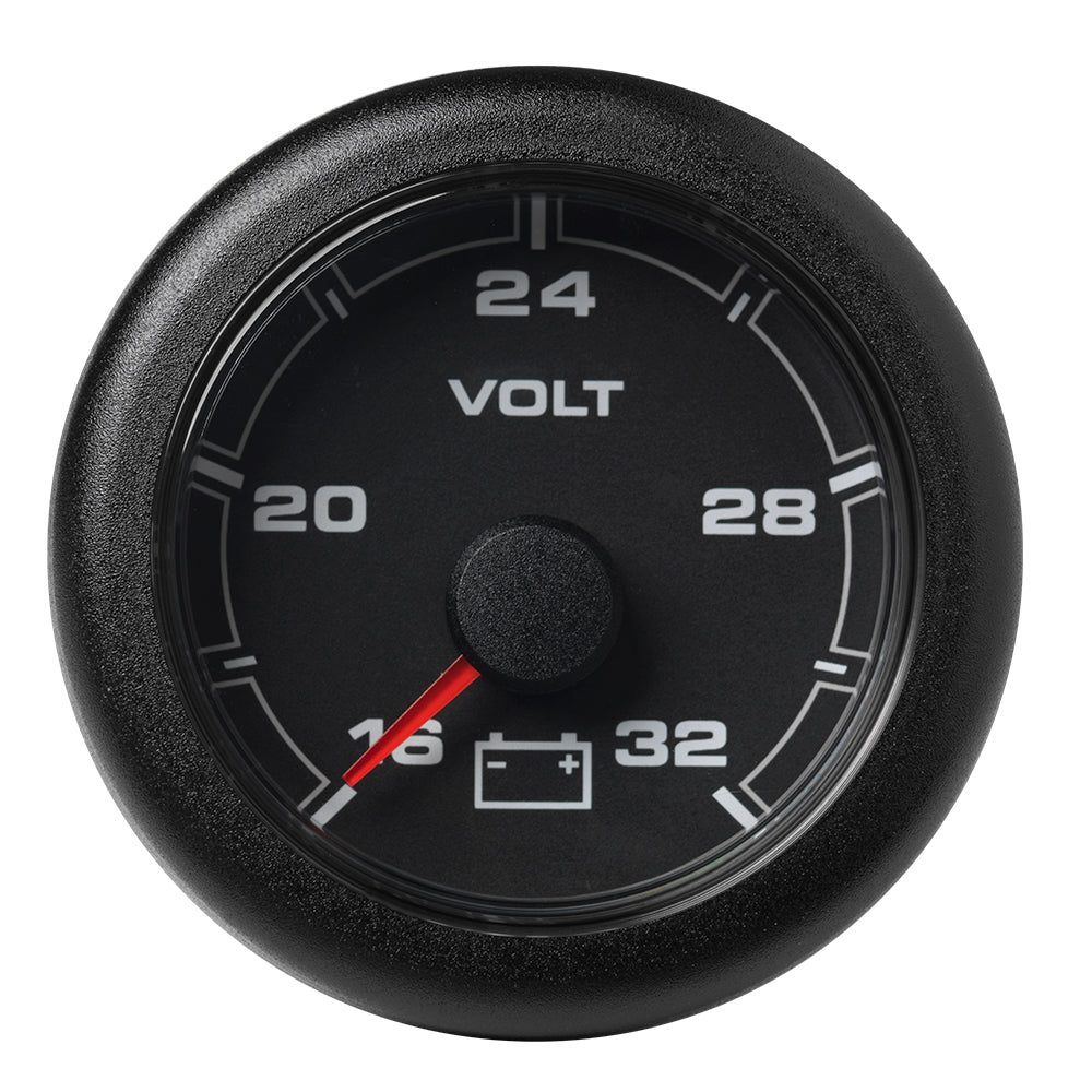 Veratron 52MM (2-1/16") OceanLink Battery Voltage Gauge - 16 to 32V - Black Dial  Bezel - Deckhand Marine Supply