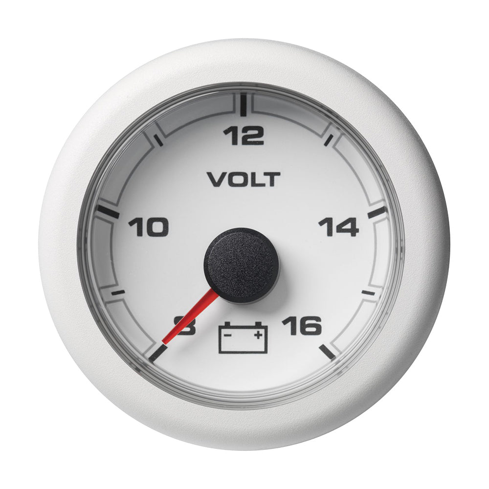 Veratron 52MM (2-1/16") OceanLink Battery Voltage Gauge - 8 to 16V - White Dial  Bezel - Deckhand Marine Supply