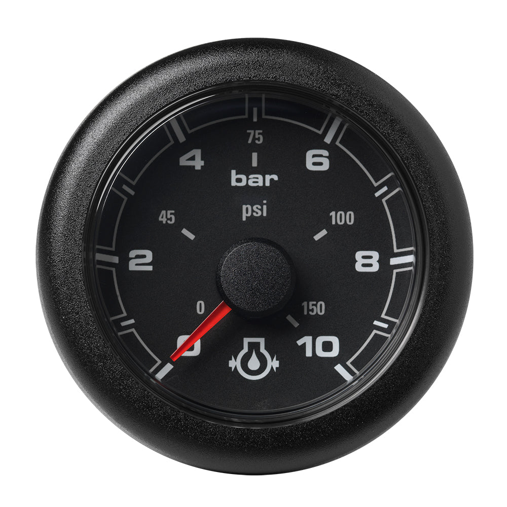 Veratron 52MM (2-1/16") OceanLink Engine Oil Pressure Gauge -10 Bar/150 PSI - Black Dial  Bezel - Deckhand Marine Supply