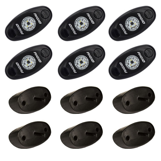 RIGID Industries A-Series Rock Light Kit - 6 Blue Lights - Black - Deckhand Marine Supply