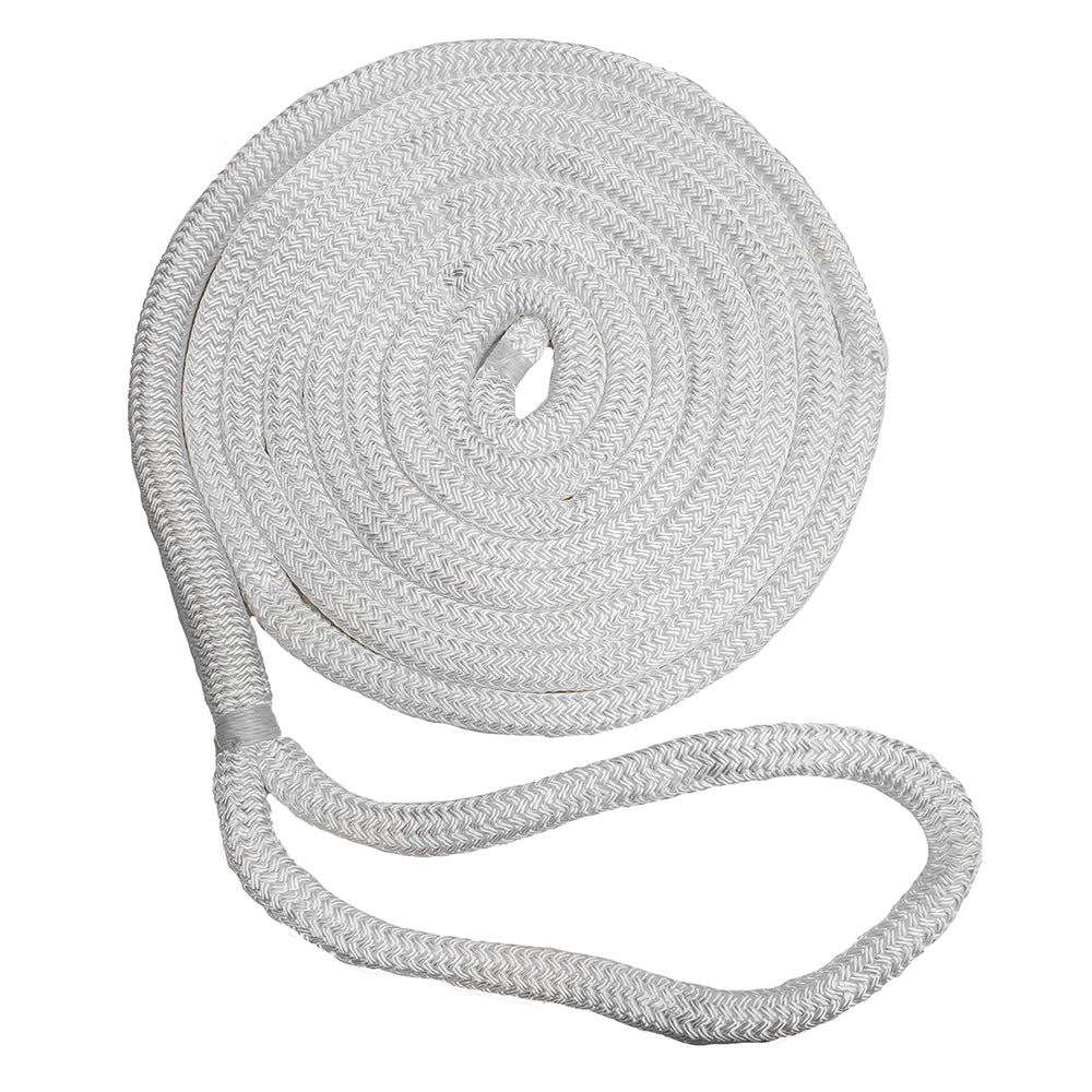 New England Ropes 3/8" Double Braid Dock Line - White - 25 - Deckhand Marine Supply