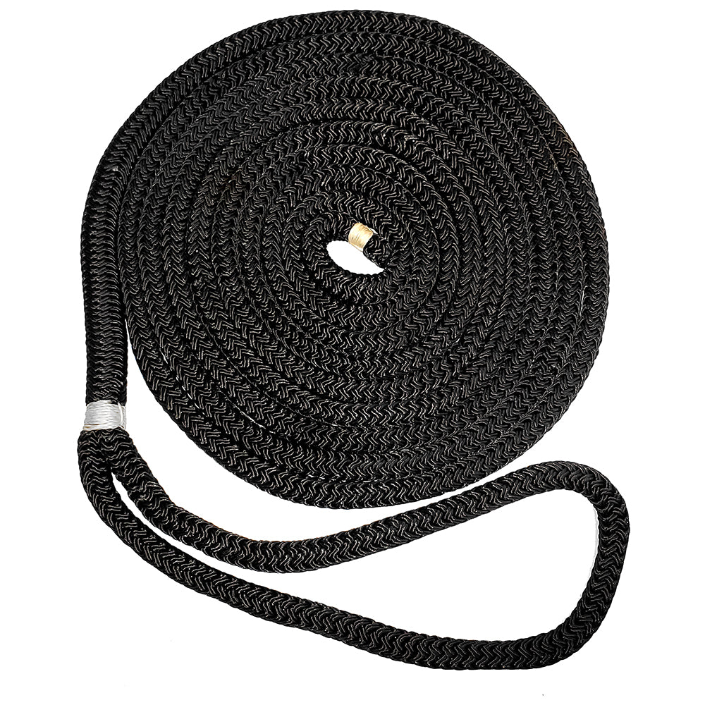 New England Ropes 5/8" Double Braid Dock Line - Black - 50 - Deckhand Marine Supply