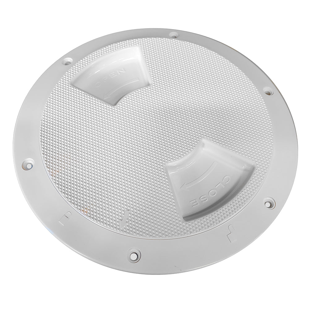 Sea-Dog Quarter-Turn Textured Deck Plate w/Internal Collar - White - 5" - Deckhand Marine Supply
