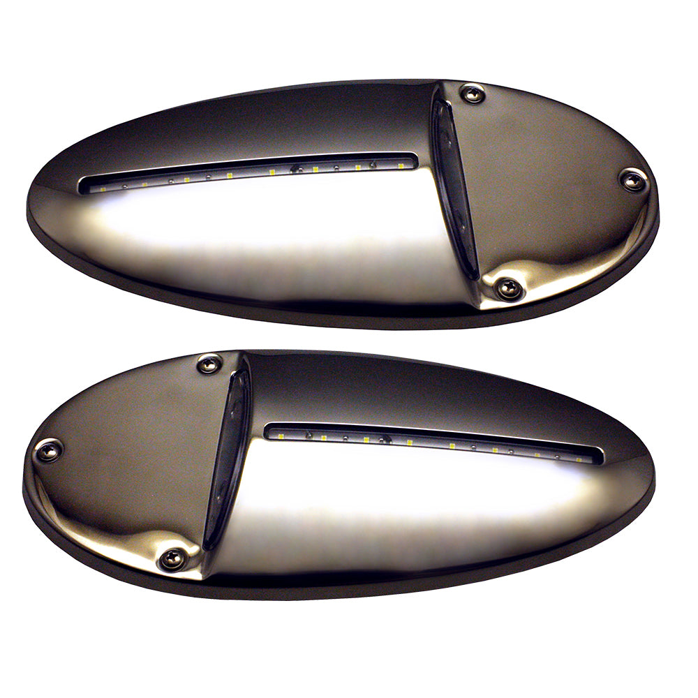 Innovative Lighting LED Docking Light- Mirrored Stainless Steel - Pair - Deckhand Marine Supply
