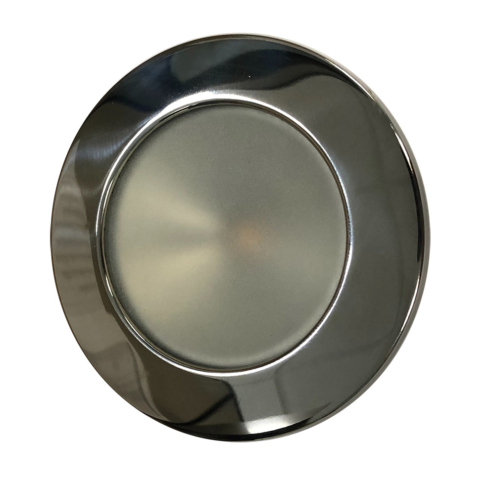 Lunasea Gen 3 Indoor/Outdoor Recessed 3.5 LED Light - 2700K 85 CRI Dimmable COB LED - Warm White/Polished SS Bezel - Deckhand Marine Supply