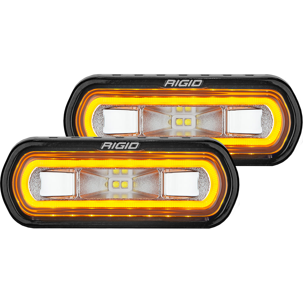 RIGID Industries SR-L Series Surface Mount Spreader Light - Black Housing - Amber Halo - Deckhand Marine Supply