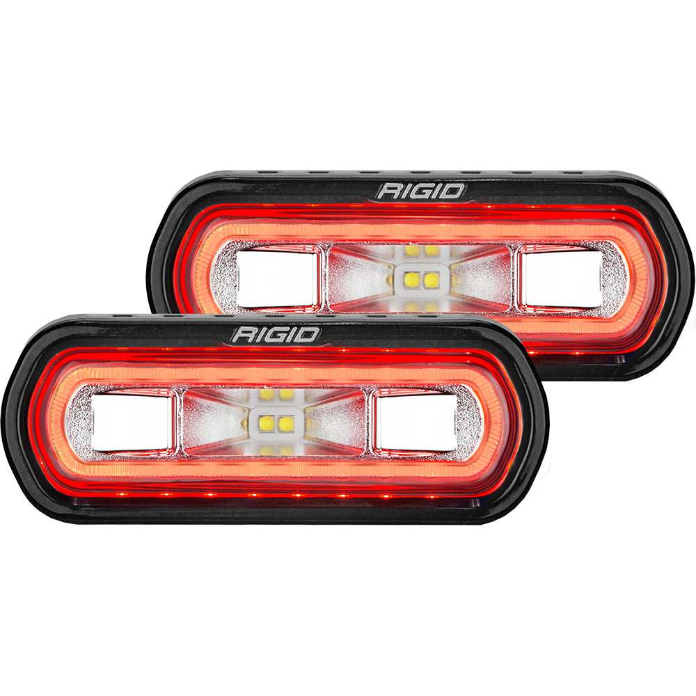 RIGID Industries SR-L Series Surface Mount Spreader Light - Black Housing - Red Halo - Deckhand Marine Supply