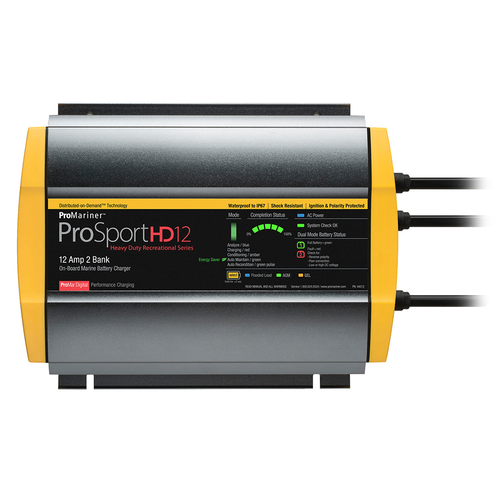 ProMariner ProSportHD 12 Gen 4 - 12 Amp - 2 Bank Battery Charger - Deckhand Marine Supply