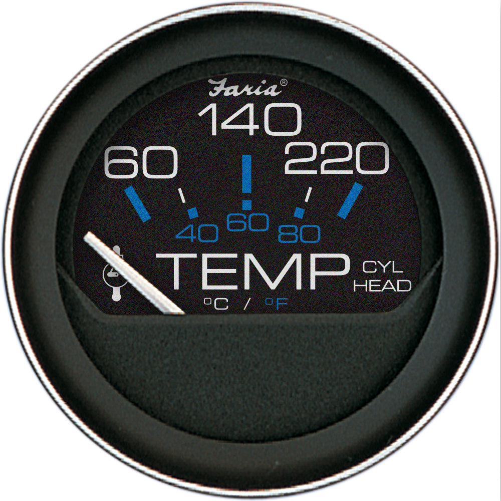 Faria Coral 2" Cylinder Head Temperature Gauge (60-120 F) w/Sender - Deckhand Marine Supply