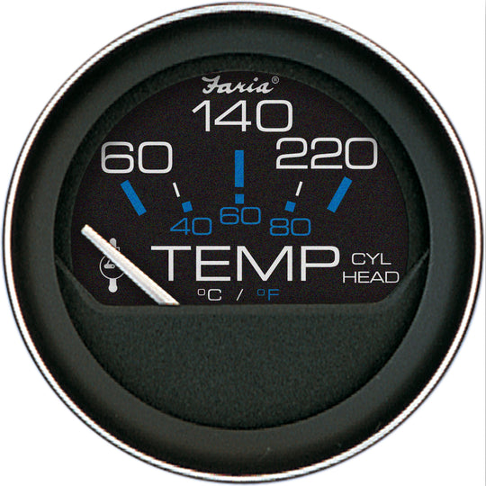 Faria Coral 2" Cylinder Head Temperature Gauge (60-120 F) w/Sender - Deckhand Marine Supply