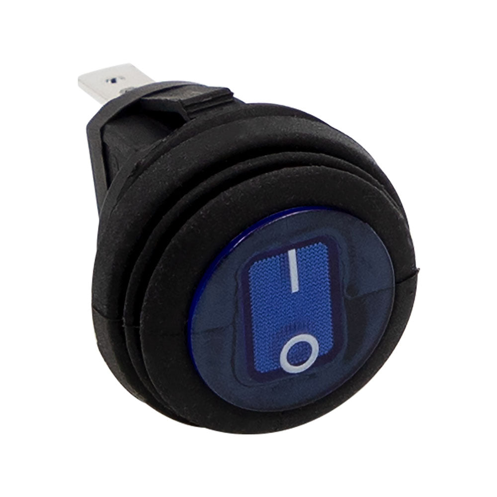 HEISE Rocker Switch - Illuminated Blue Round - 5-Pack - Deckhand Marine Supply