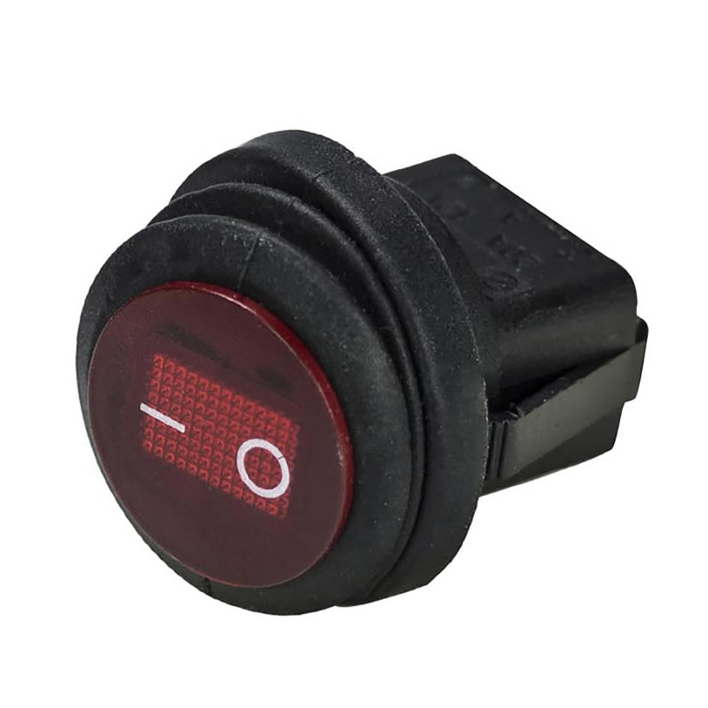 HEISE Rocker Switch - Illuminated Red Round - 5-Pack - Deckhand Marine Supply