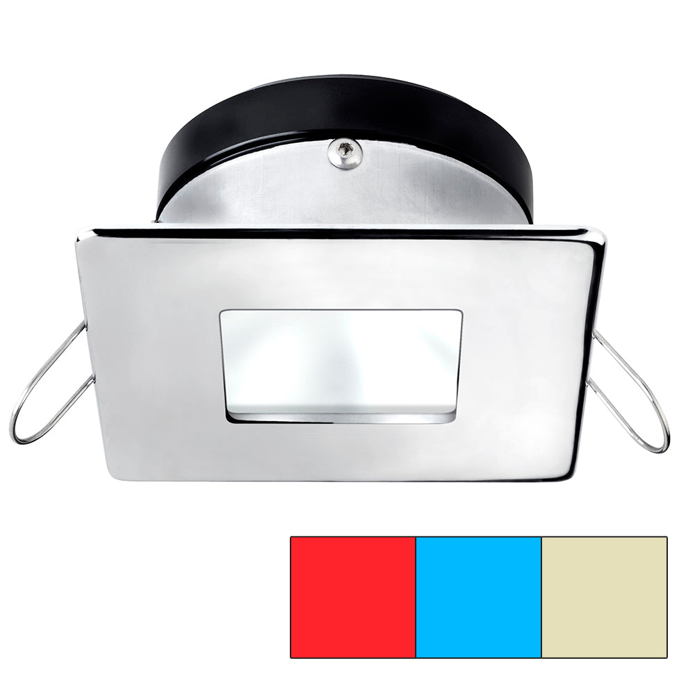 i2Systems Apeiron A1120 Spring Mount Light - Square/Square - Red, Warm White  Blue - Polished Chrome