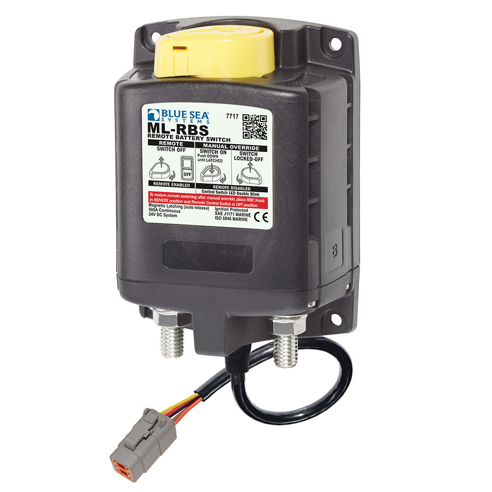 Blue Sea 7717100 ML-RBS Remote Battery Switch with Manual Control Auto Release  Deutsch Connector - 24V - Deckhand Marine Supply