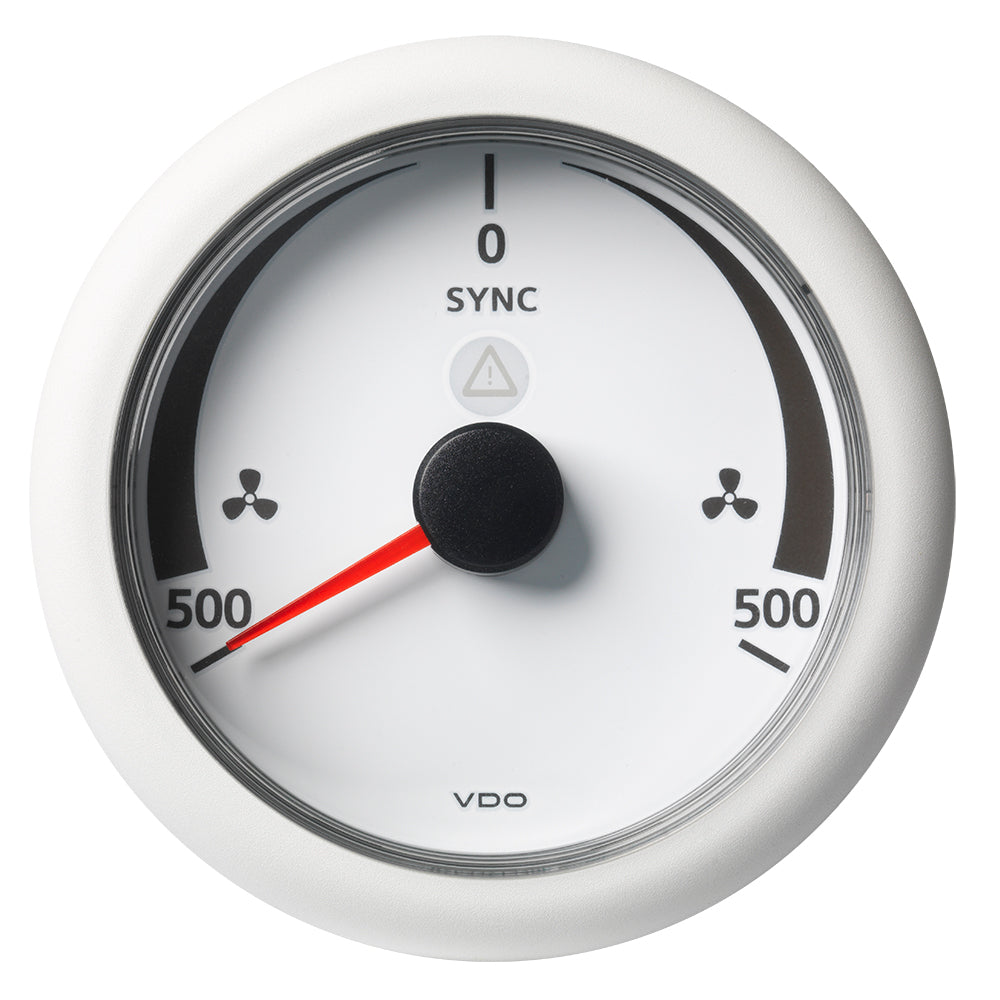 Veratron 3-3/8" (85MM) ViewLine Synchronizer -500/+500 RPM - 8 to 32V - White Dial  Bezel - Deckhand Marine Supply
