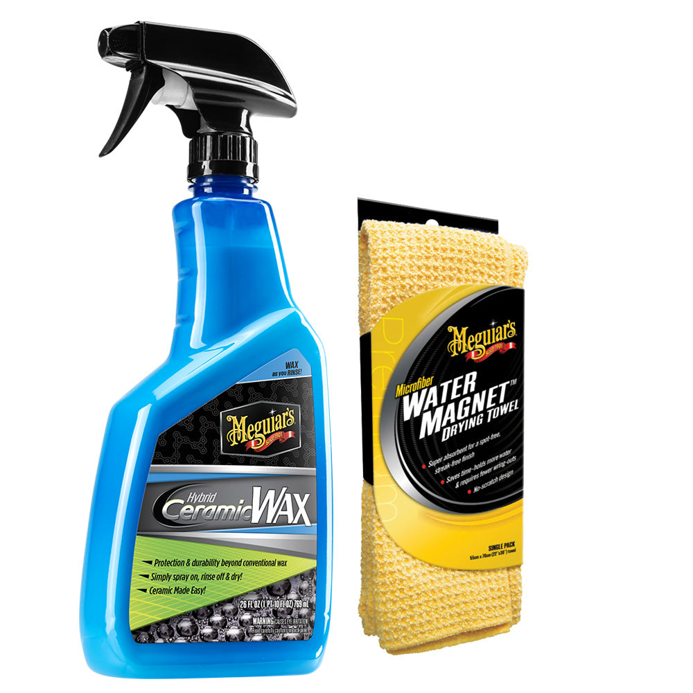 Meguiars Hybrid Ceramic Wax w/Water Magnet Microfiber Drying Towel - 22" x 30" - Deckhand Marine Supply