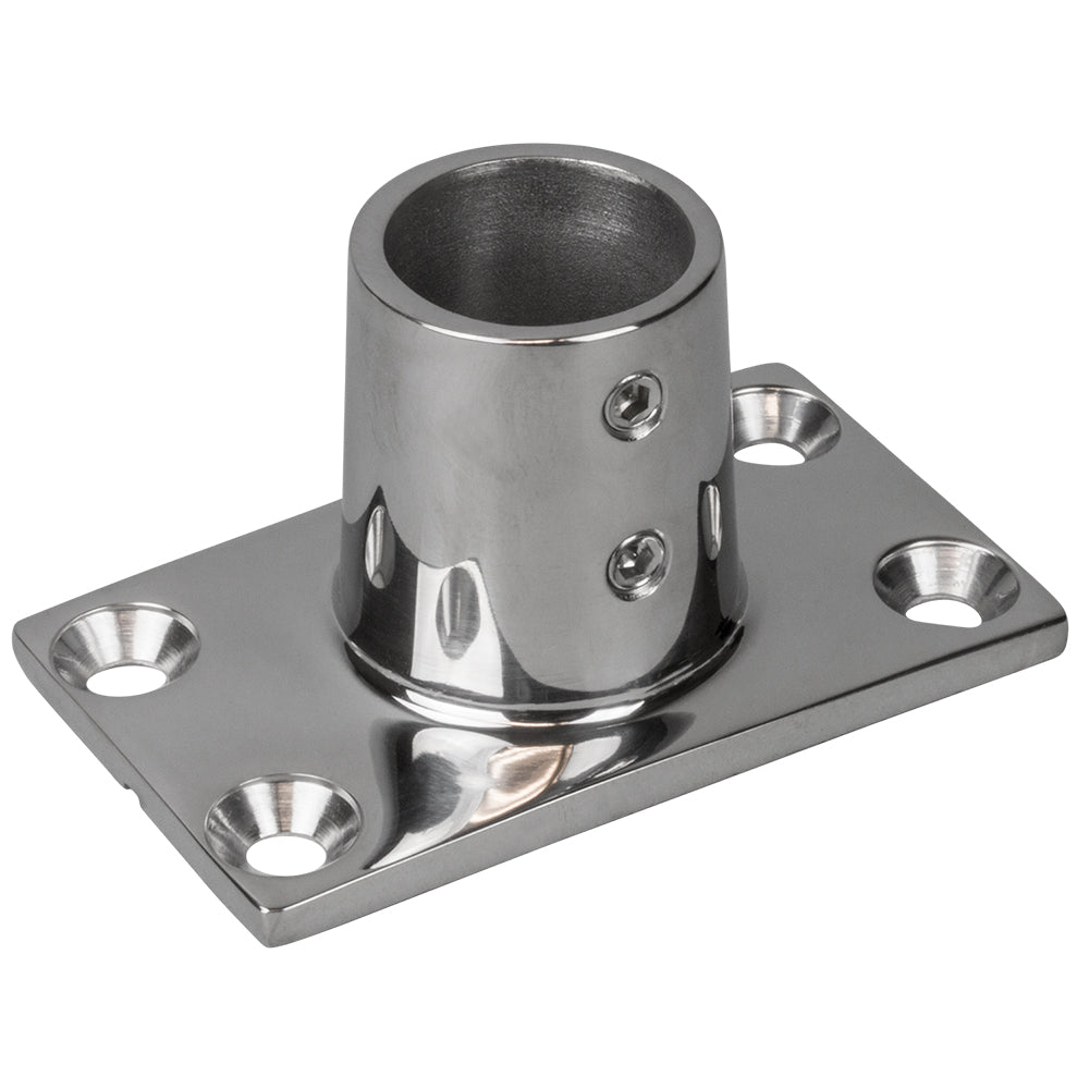 Sea-Dog Rail Base Fitting Rectangular Base 90 316 Stainless Steel - 1-7/8" x 3-3/16" - 1" OD - Deckhand Marine Supply
