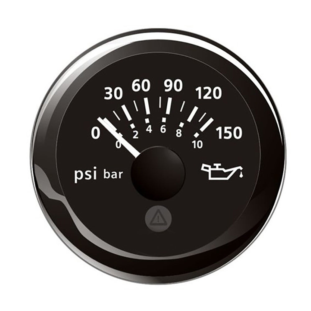 Veratron 52MM (2-1/16") ViewLine Oil Pressure Indicator 0 to 150 PSI - Black Dial  Round Bezel - Deckhand Marine Supply