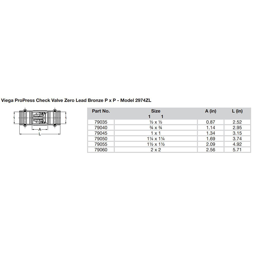 Viega ProPress 1-1/4" Zero Lead Check Valve - Double Press Connection - Smart Connect Technology - Deckhand Marine Supply