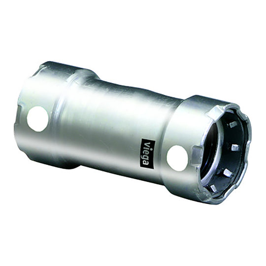 Viega MegaPress 1-1/2" Stainless Steel 304 Coupling w/o Stop - Double Press Connection - Smart Connect Technology - Deckhand Marine Supply