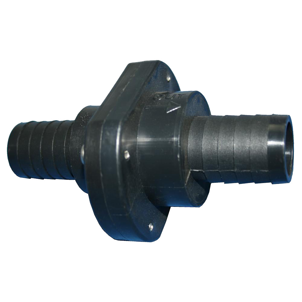 T-H Marine Double Barb Inline Scupper Check Valve - 1-1/8" - Black - Deckhand Marine Supply