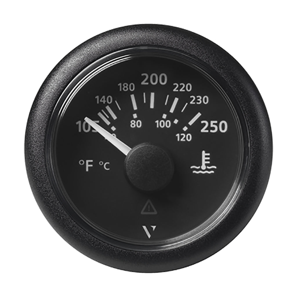 Veratron 52MM (2-1/16") ViewLine Water Temperature Gauge - 100-250F - Black Dial  Bezel - Deckhand Marine Supply
