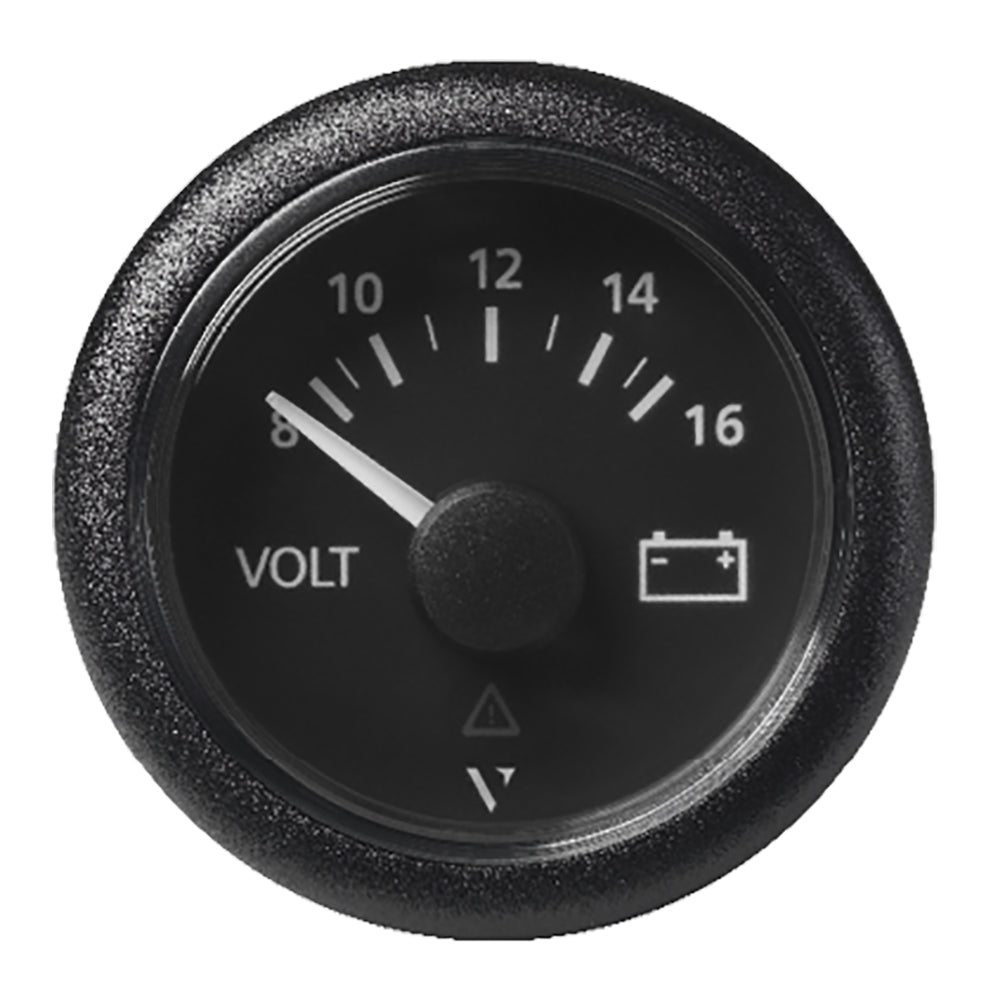 Veratron 52 MM (2-1/16") ViewLine Voltmeter - 8 to16V - Black Dial  Bezel - Deckhand Marine Supply