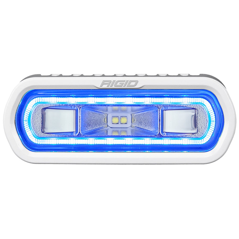 RIGID Industries SR-L Series Marine Spreader Light - White Surface Mount - White Light w/Blue Halo - Deckhand Marine Supply